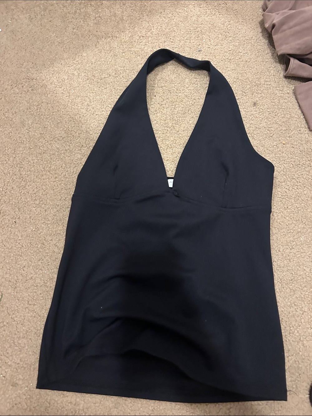 Black Halter V-Neck Tank Top